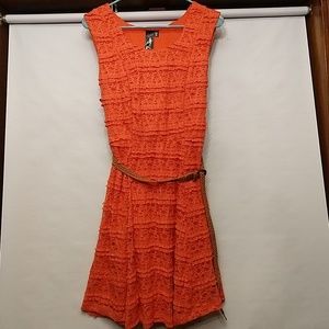 Trixxi Orange Skater dress with belt